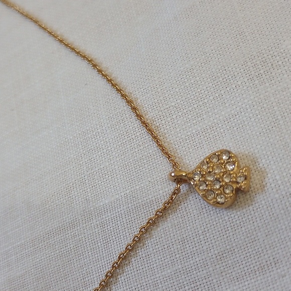 Everyday Kate Spade Pave Mini Pendant plated gold necklace 16 in +3 ext - Picture 1 of 8